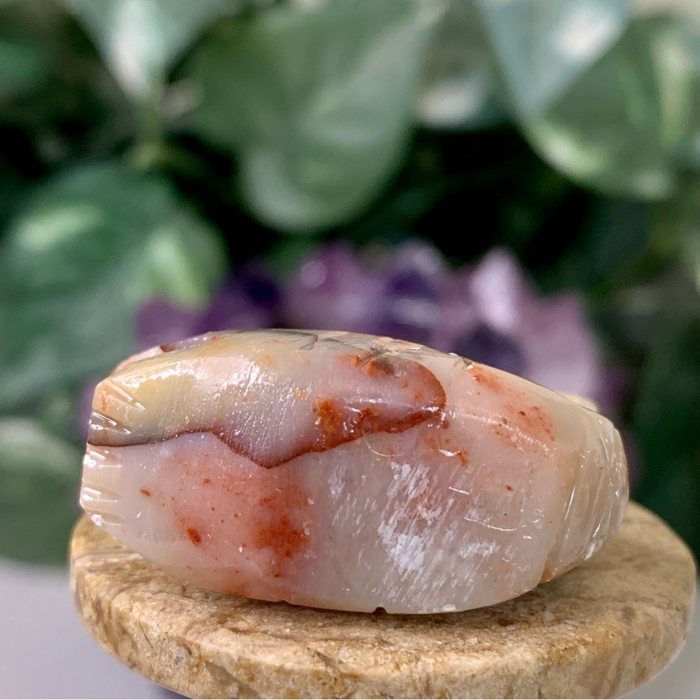 Gemstone Carved Carnelian Agate Duck Figurine Crystal Bird Rock Sculpture 1.5" - Picture 10 of 14